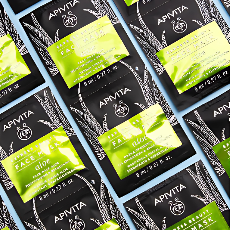 Express Beauty Mascarilla Facial Hidratante y Refrescante con Aloe, 2 x 8 ml. - Apivita