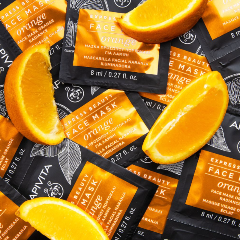 Express Beauty Mascarilla Iluminadora con Naranja, 2 x 8 ml. - Apivita