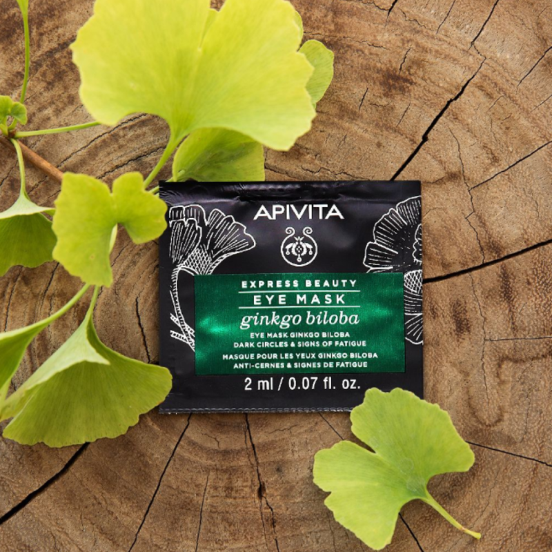 Express Beauty Mascarilla para el Contorno de Ojos con Ginkgo Biloba, 2 x 2 ml. - Apivita