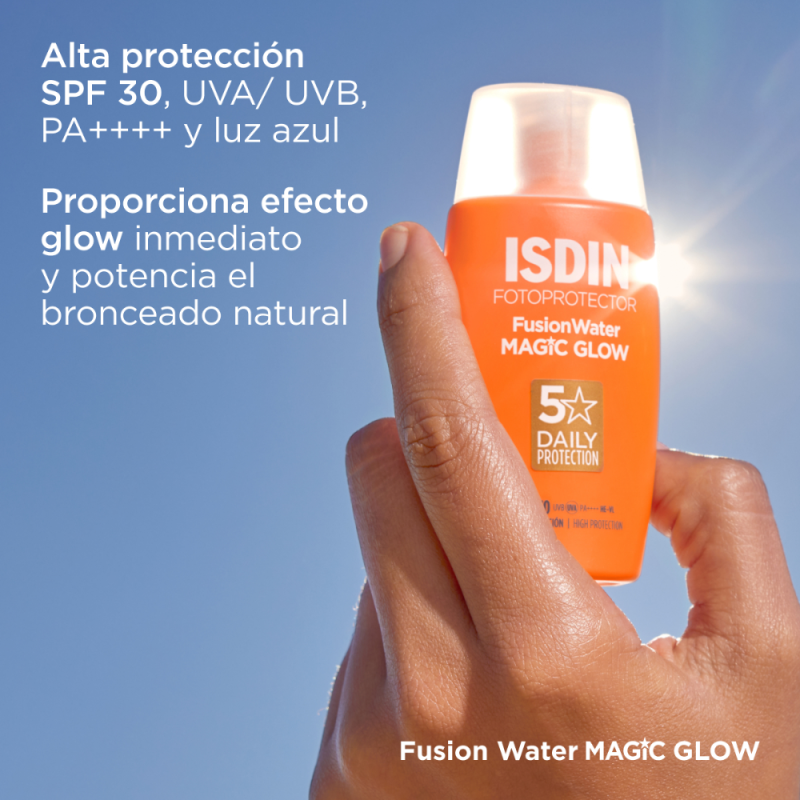 Fotoprotector Fusion Water MAGIC GLOW SPF 30, 50 ml. - Isdin