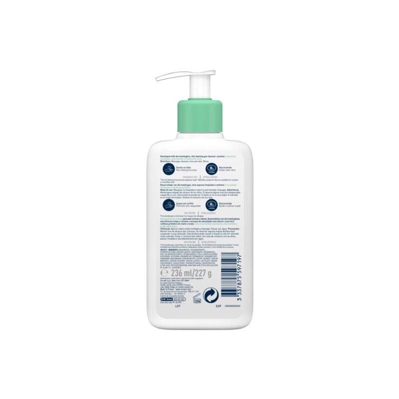 Gel Limpiador Espumoso, 236 ml. - CeraVe