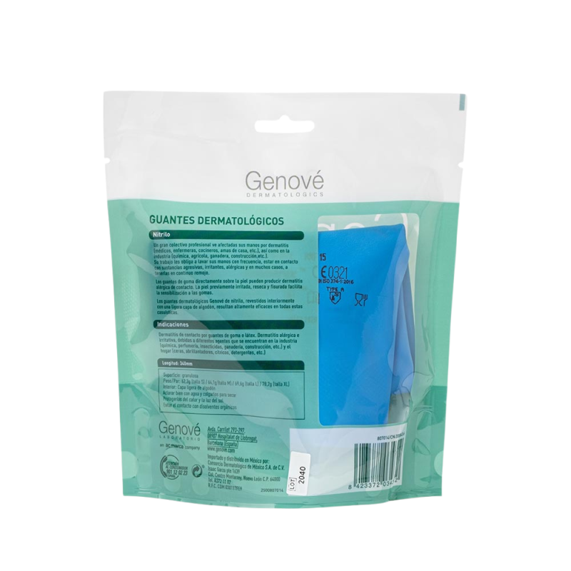Genocure® Guantes Dermatológicos Nitrilo Talla S. - Genové