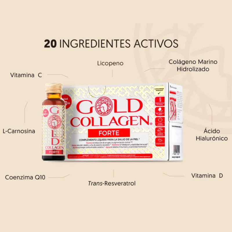 Gold Collagen Forte 10 frascos x 50 ml. - Areafar