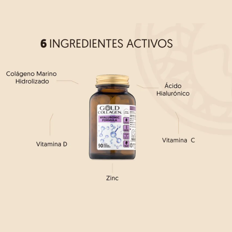 Gold Collagen Hyaluronic Formula, 90 Comp. - Areafar
