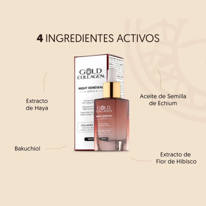 Gold Collagen Night Renewal Sérum, 30 ml. - Areafar