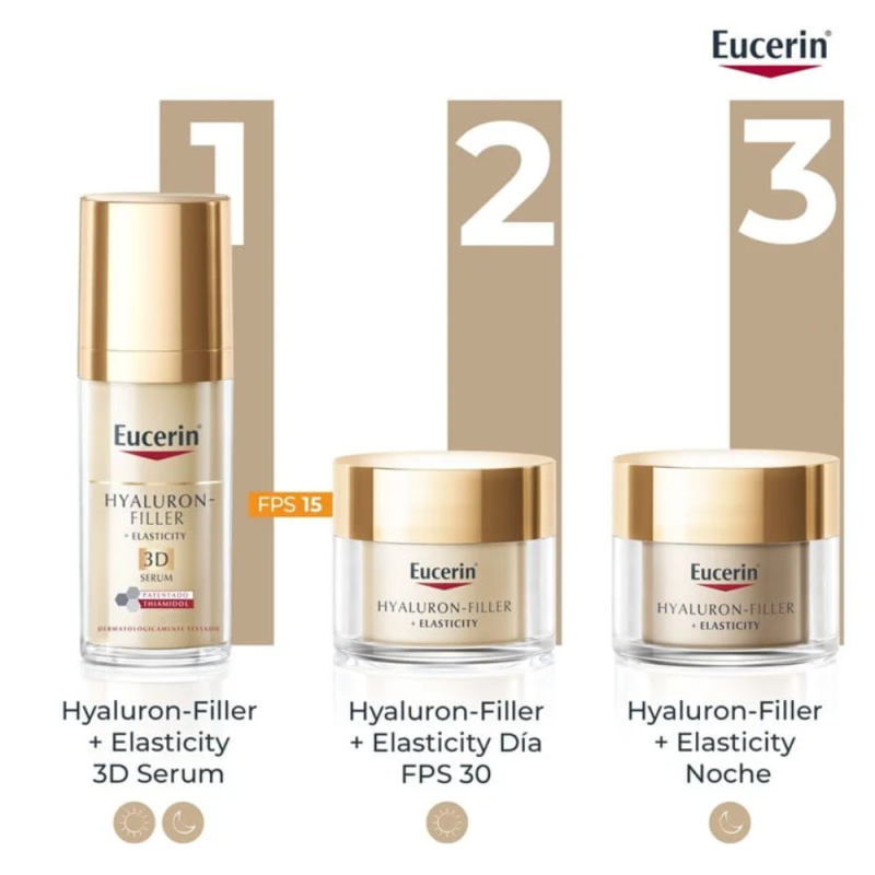 Hyaluron-Filler + Elasticity Crema de Día FPS15, 15 ml. - Eucerin