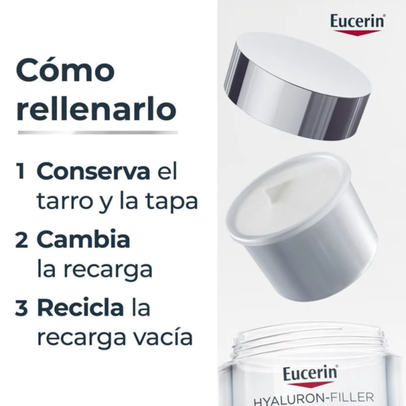 Hyaluron-Filler Recarga Crema de Día FPS15 Piel Seca, 50 ml. - Eucerin