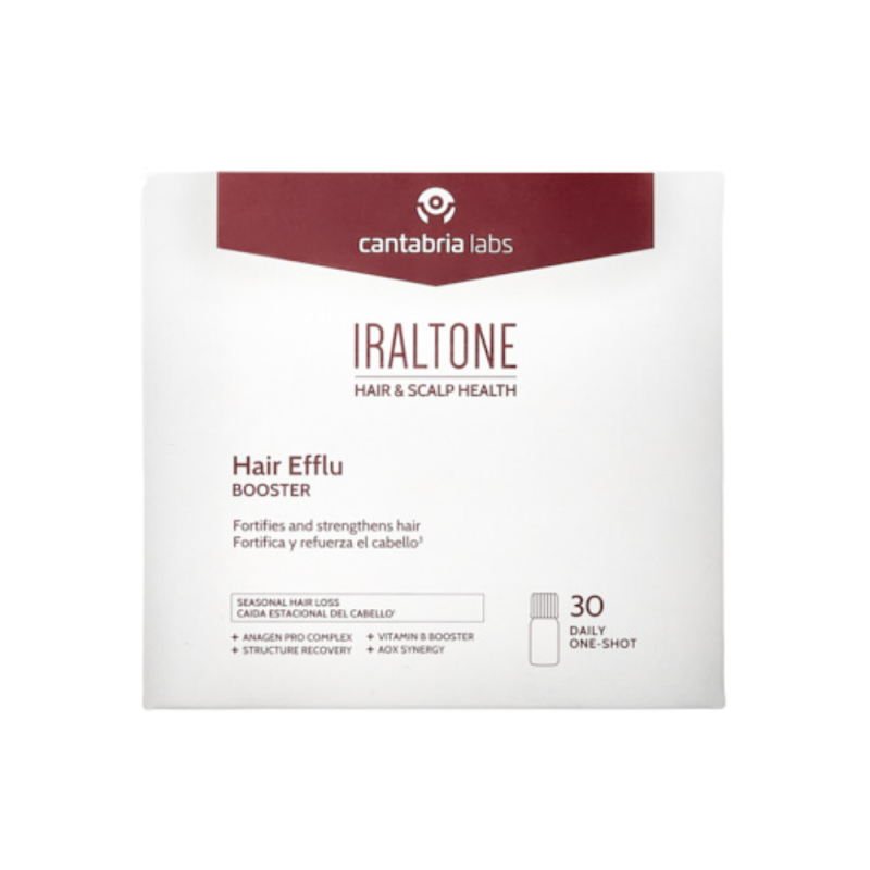 Iraltone Hair Efflu Booster, 30 Daily One-Shot x 15 ml. - Cantabria Labs