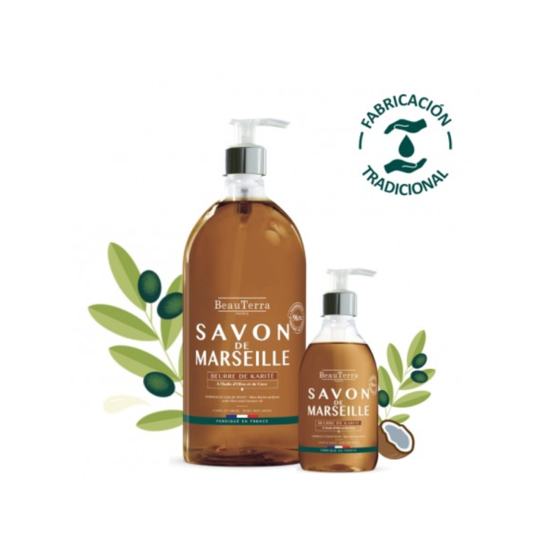 Jabón de Marsella karité, 1000 ml.- BeauTerra