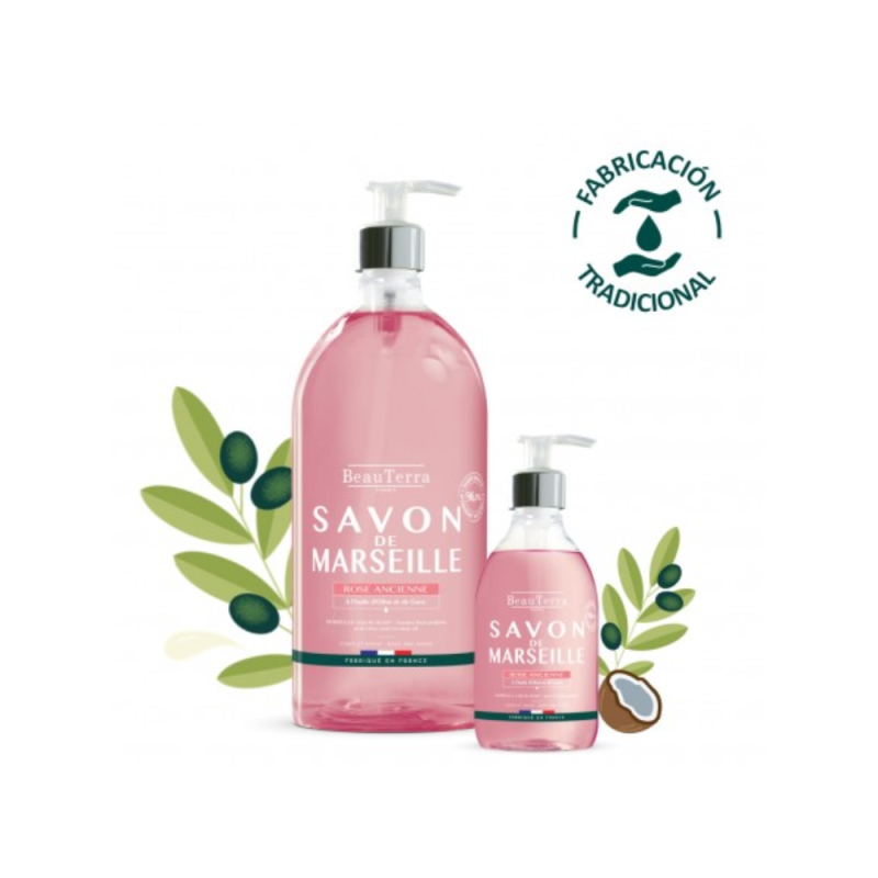 Jabón de Marsella Rosa Antigua, 1000 ml.- BeauTerra