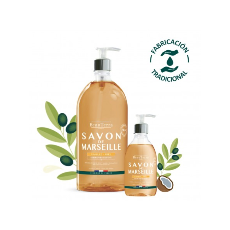 Jabón de Marsella Vainilla-Miel, 1000 ml.- BeauTerra