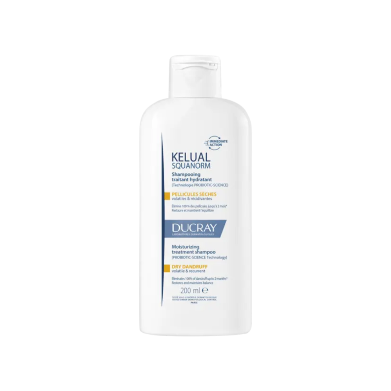 Kelual Squanorm Champú Tratante Anticaspa - Caspa seca, 200 ml.- Ducray