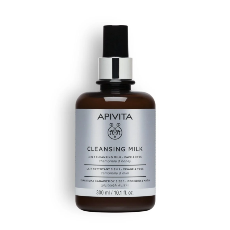Leche Limpiadora 3 en 1 Rostro y Ojos, 300 ml. - Apivita
