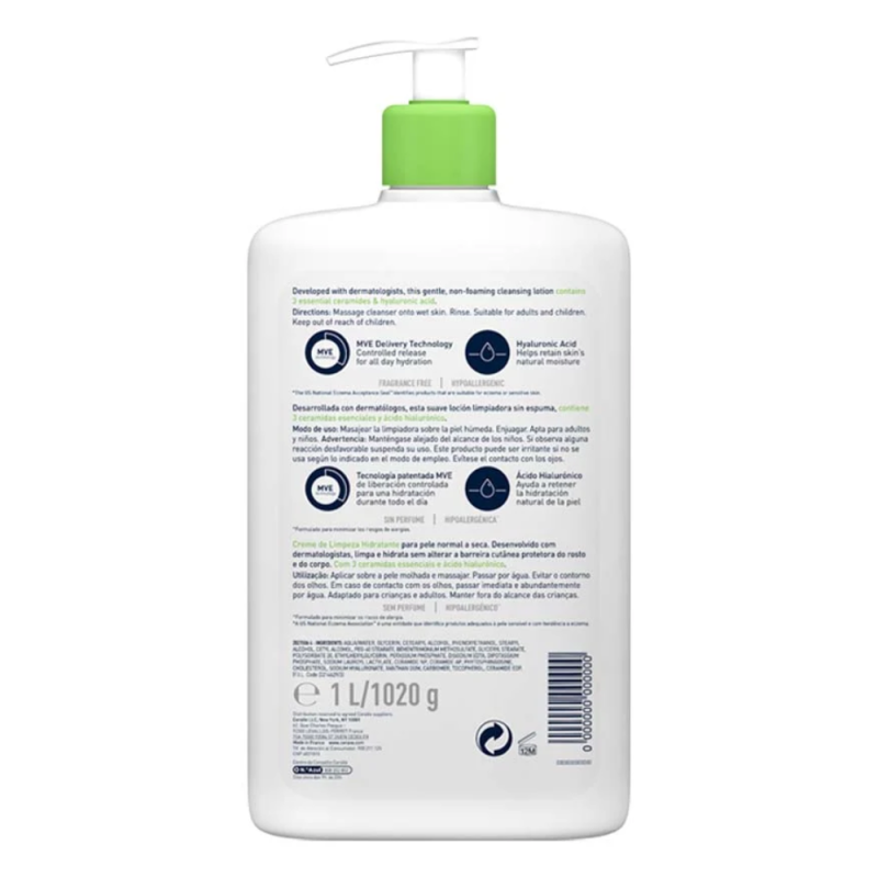 Limpiador Hidratante Familiar, 1 L. - CeraVe