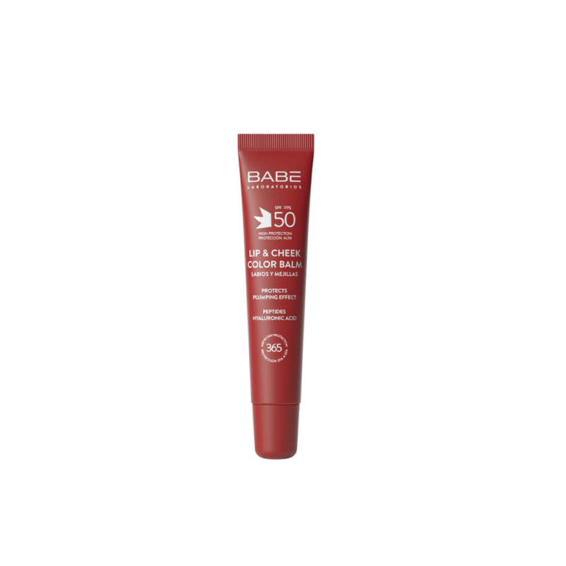 Bálsamo Labial y Mejillas con Color  SPF 50 Cherry, 20 ml. - BABE