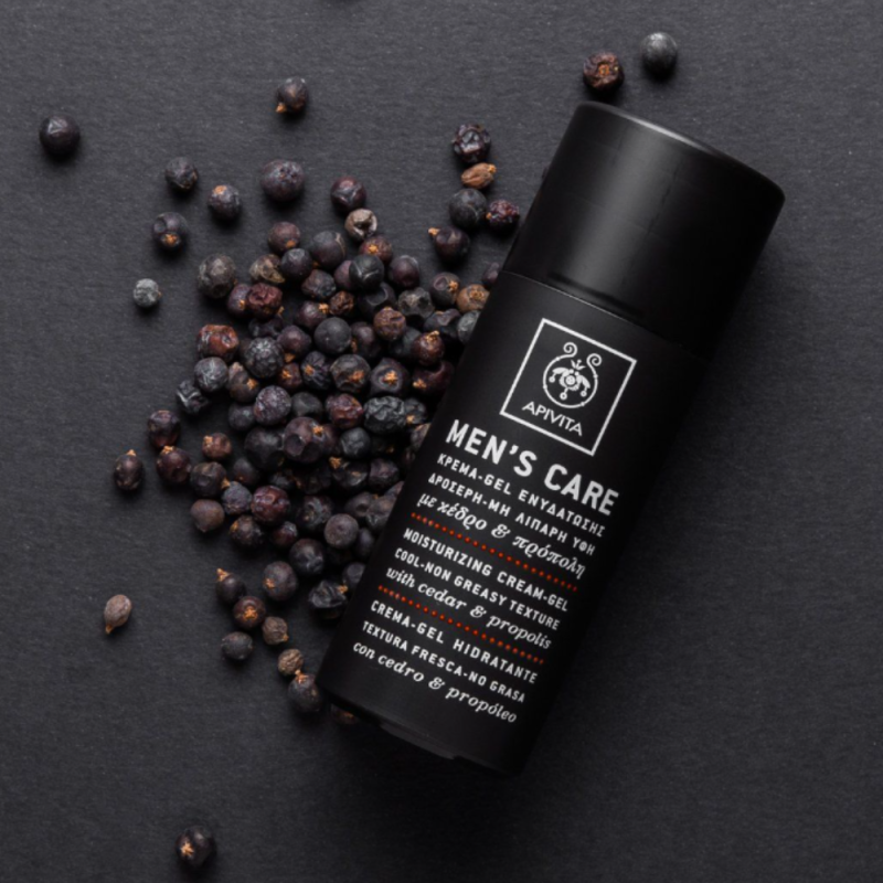 Mens Care Crema-Gel Hidratante/Textura Fresca, No grasa con Cedro y Propóleo, 50 ml. - Apivita
