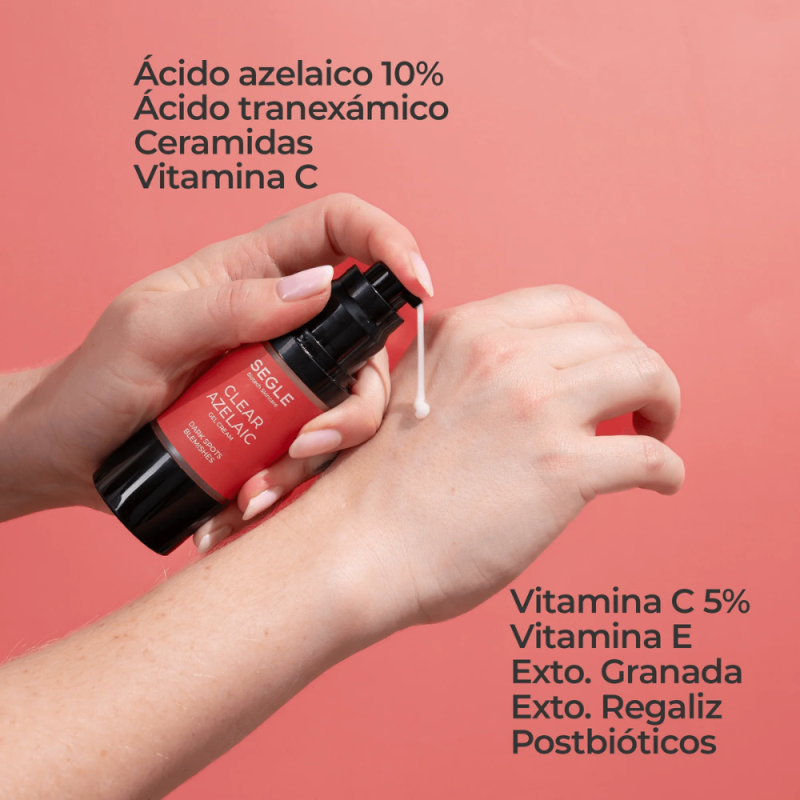 Cofre Despigmentante Gel Crema Clear Azelaic, 30ml + Gel Clear Skin R, 30ml. - Segle Clinical 