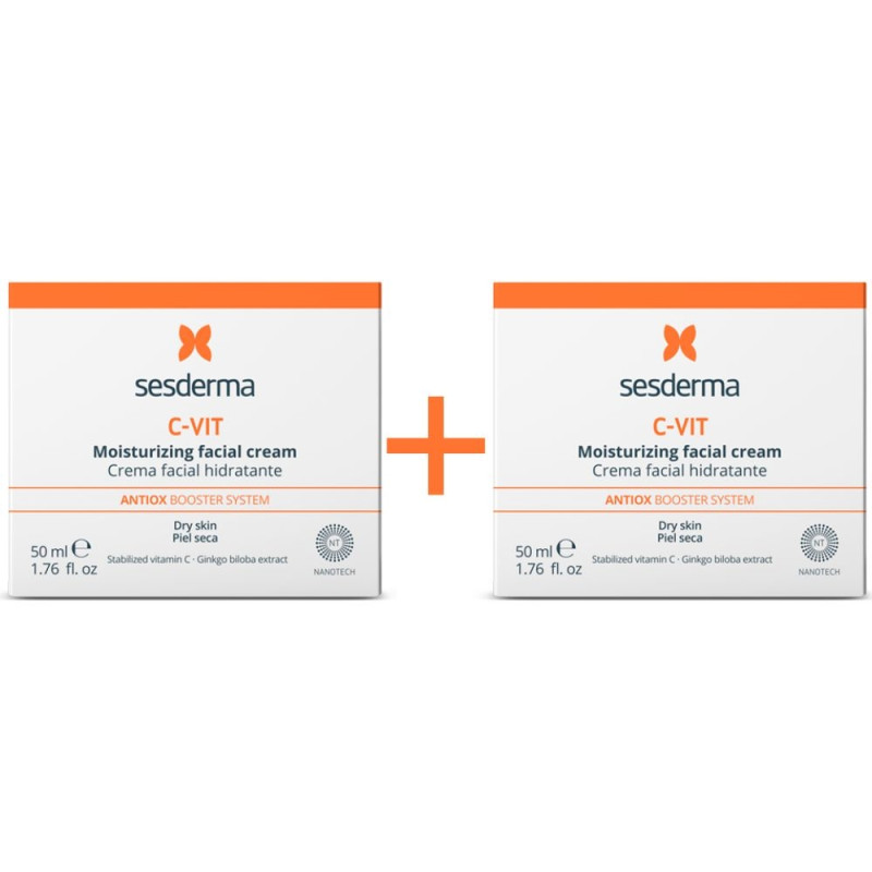 PACK DUPLO C-VIT Crema Hidratante, 50 ml. + 50 ml. - Sesderma