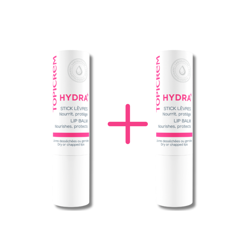 PACK DUPLO HYDRA+ Bálsamo Labial Ultra-Hidratante, 4 + 4 g. - Topicrem
