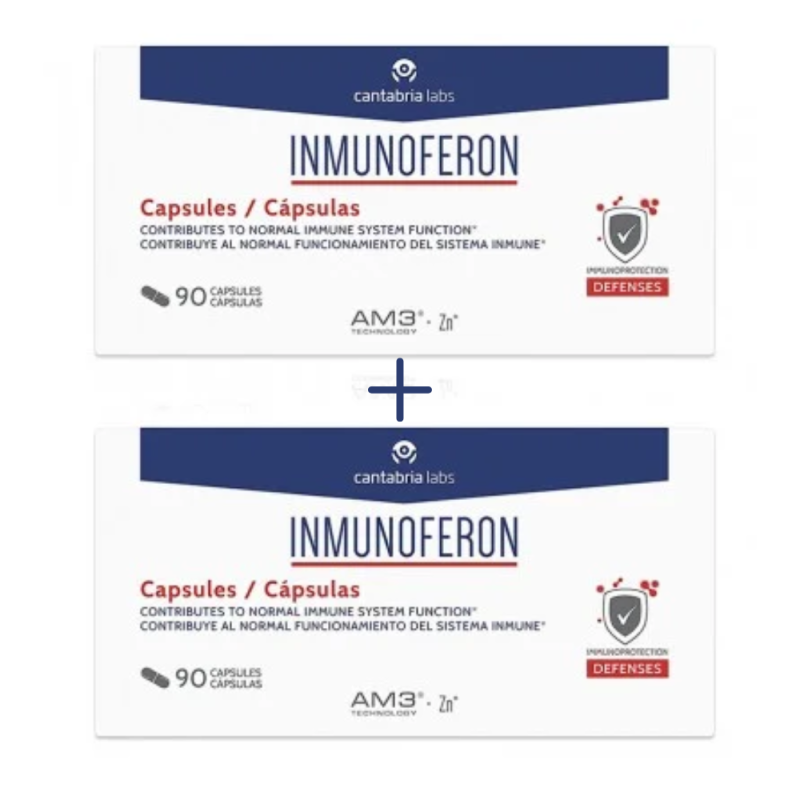 PACK DUPLO Inmunoferon Cápsulas 40% de dto en la 2ª ud, 90 ud + 90 ud. - Cantabria Labs