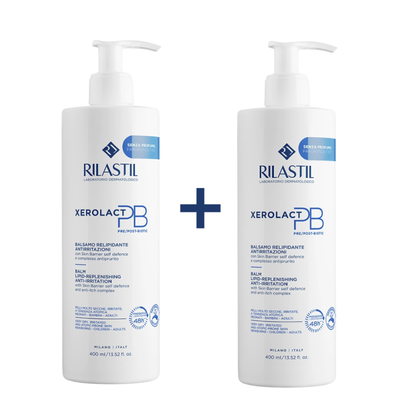 PACK DUPLO Xerolact PB Bálsamo 50% de dto en la 2ª ud, 400 ml + 400 ml. - Rilastil