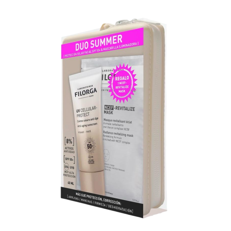 Pack UV Cellular Protect SPF50+ Face, 40 ml + 1 NECF- revitalize mask de ¡Regalo!. + Neceser  - Filorga