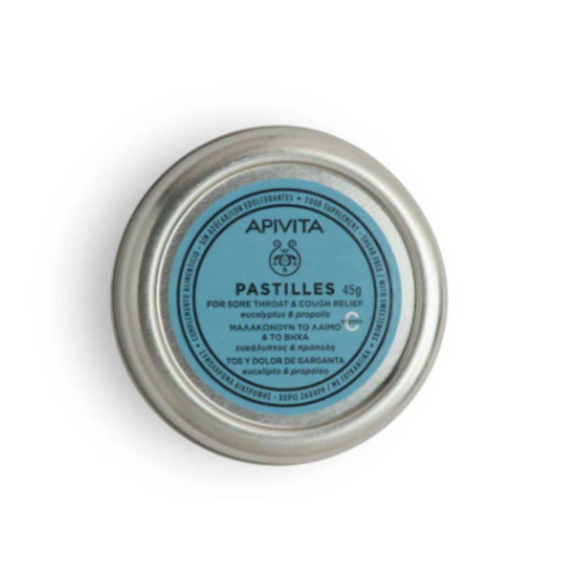Pastillas para el Dolor de Garganta con Eucalipto y Propóleo, 45 g. - Apivita