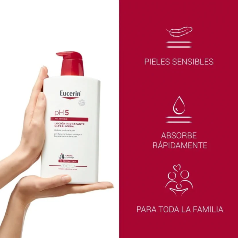 pH5 Loción Hidratante Ultraligera, 1 L. - Eucerin