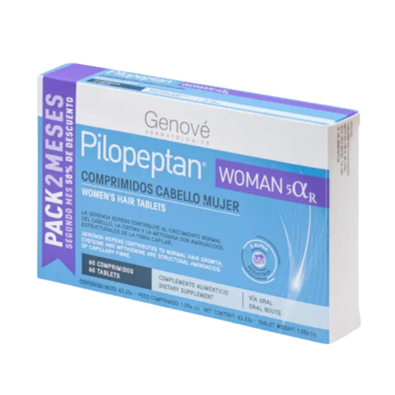 Pack 2 Meses Pilopeptan® Woman 5αR, 60 Caps. - Genové