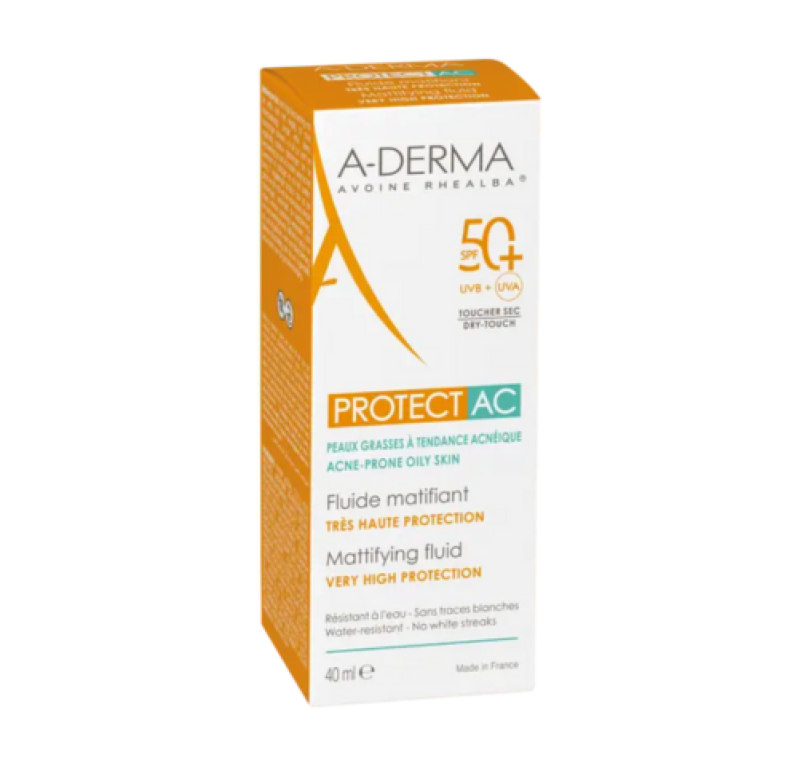 Aderma Protect AC Fluido Solar Facial Matificante SPF50+, 40 ml. - A-Derma