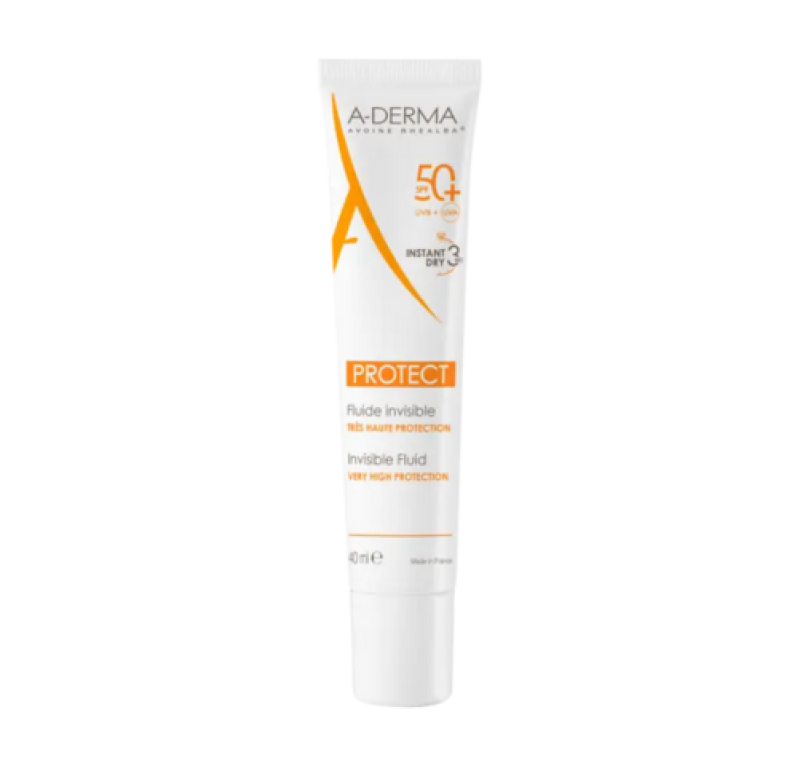 Aderma Protect Fluido Solar Facial Invisible SPF50+, 40 ml. - A-Derma