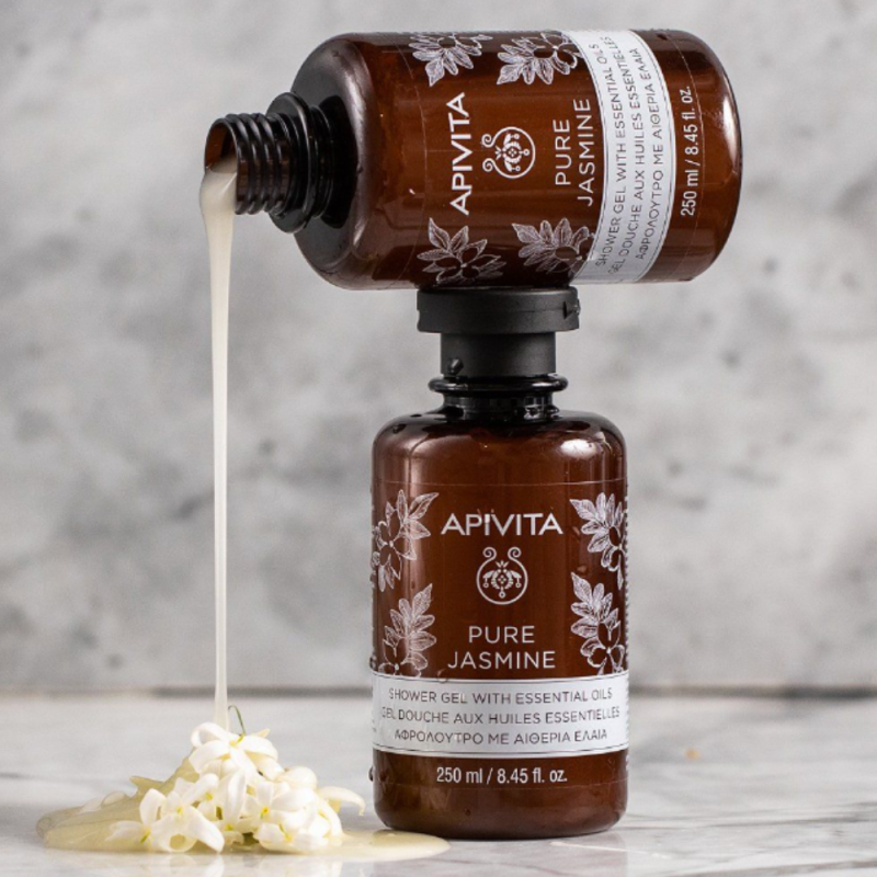 Pure Jasmine Gel de Baño con Aceites Esenciales con Jazmín, 250 ml. - Apivita
