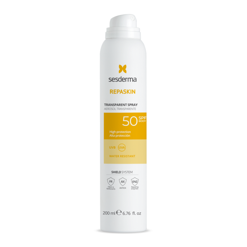 Repaskin Aerosol Transparent Spray SPF 50, 200 ml. - Sesderma 