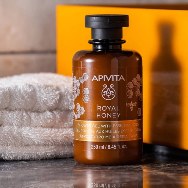 Royal Honey Gel de Baño con Aceites Esenciales con Miel, 250 ml. - Apivita