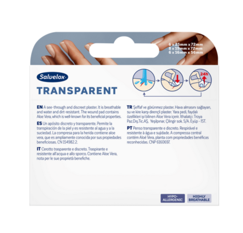 Salvelox Transparent Aloe Vera, 20 ud. - Orkla
