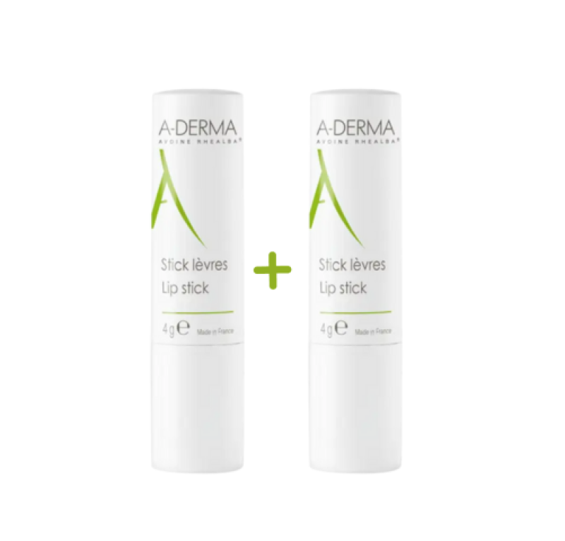 PACK DUPLO Stick Lèvres, 4 + 4 g. - A-derma 