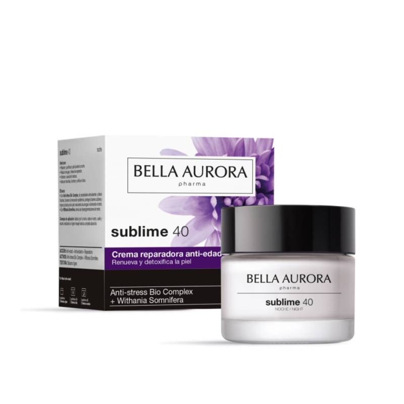 Sublime 40 Noche Crema Antioxidante Anti - Edad, 50 ml - Bella Aurora Labs