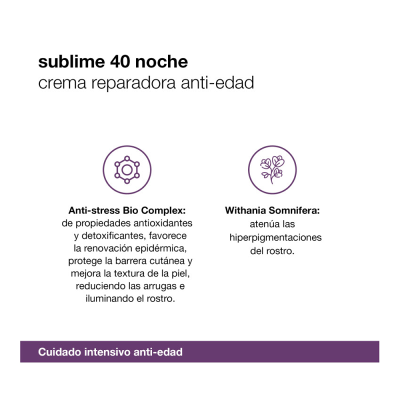 Sublime 40 Noche Crema Antioxidante Anti - Edad, 50 ml - Bella Aurora Labs