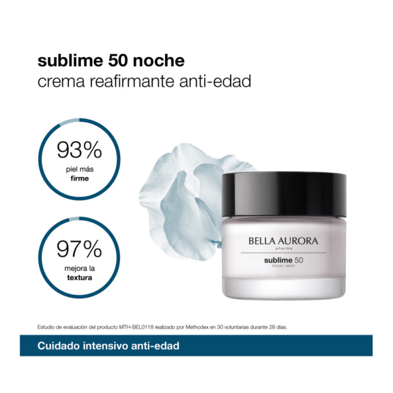 Sublime 50 Noche Crema Reafirmante Anti - Edad, 50 ml - Bella Aurora Labs
