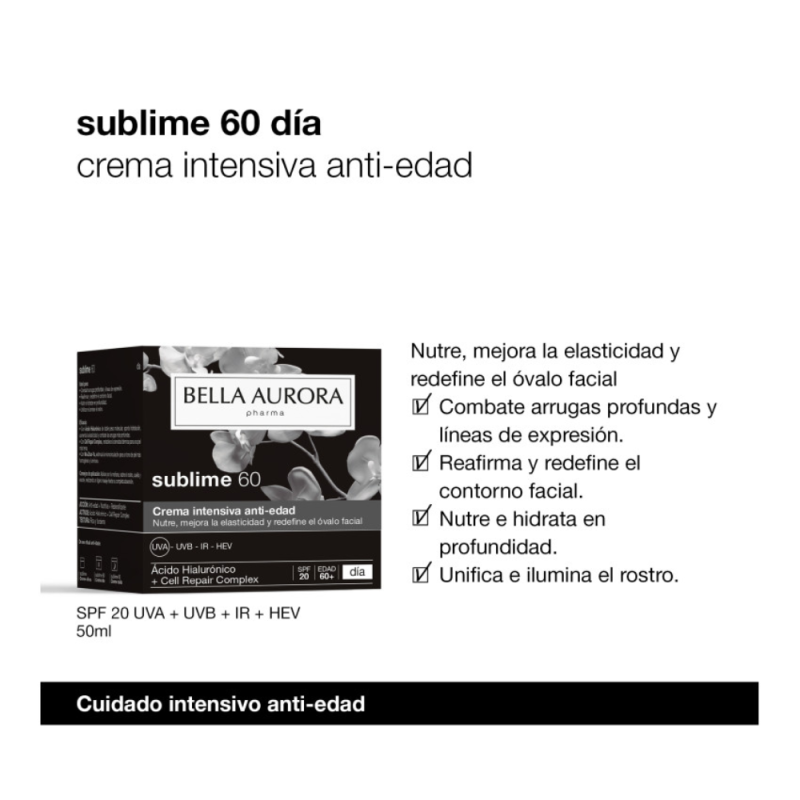 Sublime 60 Día Crema Intensiva Anti-edad, 50 ml. - Bella Aurora