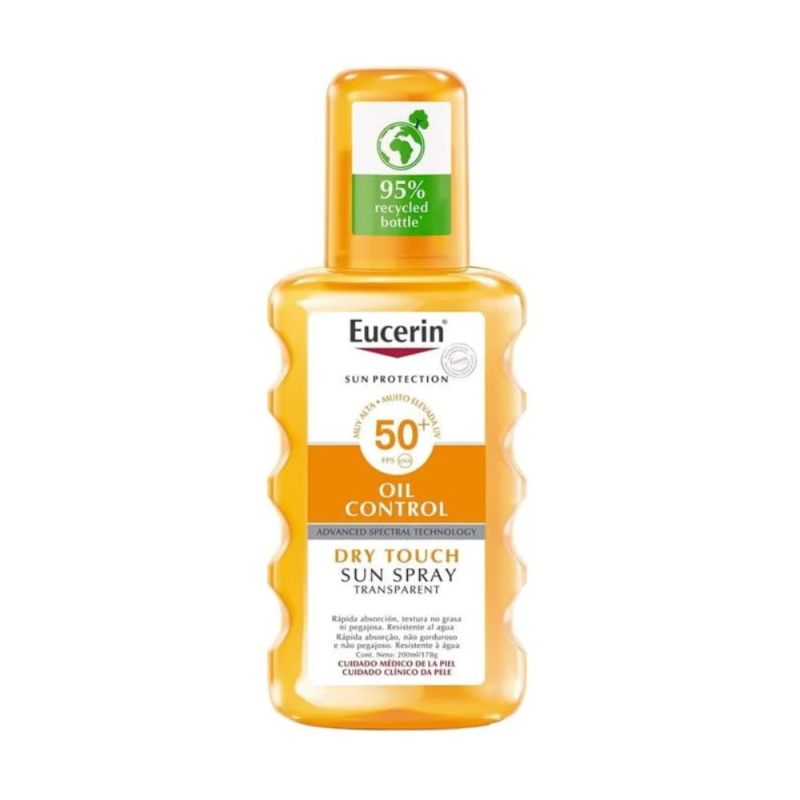 Sun Body Dry Touch Spray Transparente FPS50+, 200 ml. - Eucerin