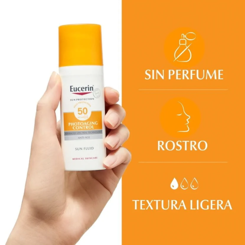 Sun Face Photoaging Control Fluido FPS50+, 50 ml. - Eucerin