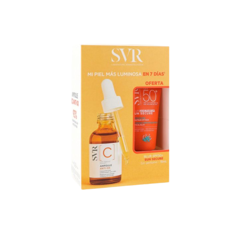  Ampoule Anti-Ox Concentrado Luminosidad [C], 30 ml. + Sun Secure Blur SPF 50+ 15 ml.  de Regalo - SVR