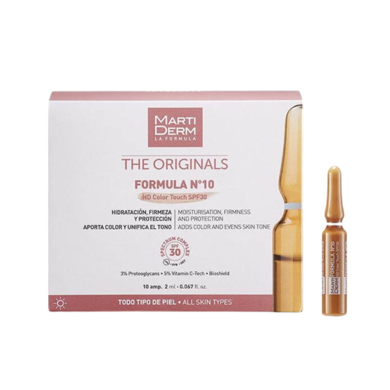 Fórmula Nº 10 HD Color Touch SPF30, 10 Ampollas. - Martiderm