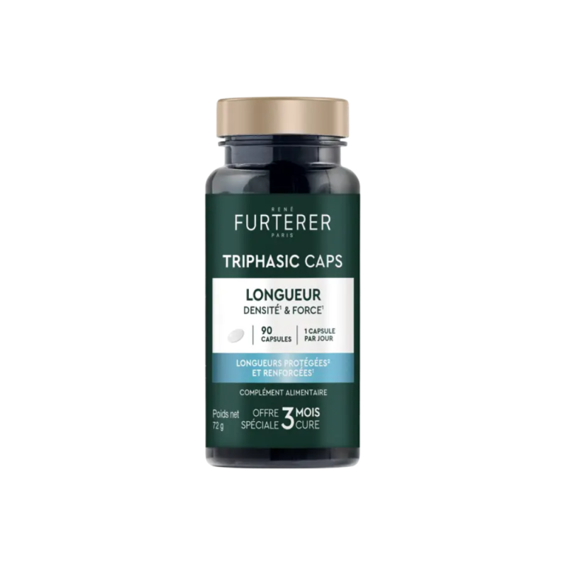 Triphasic Cápsulas Cabello Largo, Densidad & Fuerza 3 meses, 90 Cáps. - Rene Furterer