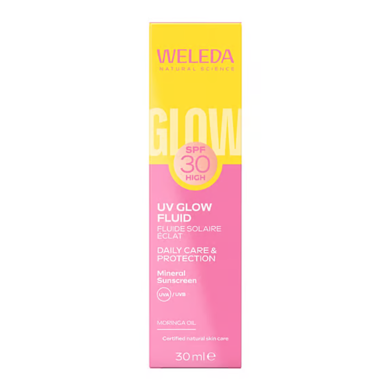 UV Glow Fluid Solar SPF 30 Mineral Sunscreen, 30 ml. - Weleda 