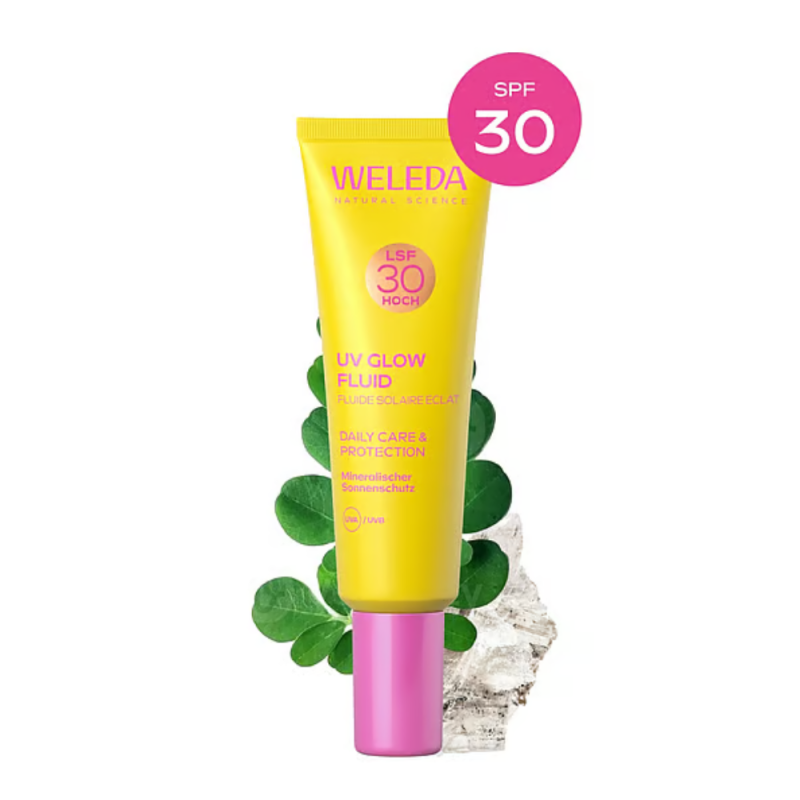 UV Glow Fluid Solar SPF 30 Mineral Sunscreen, 30 ml. - Weleda 