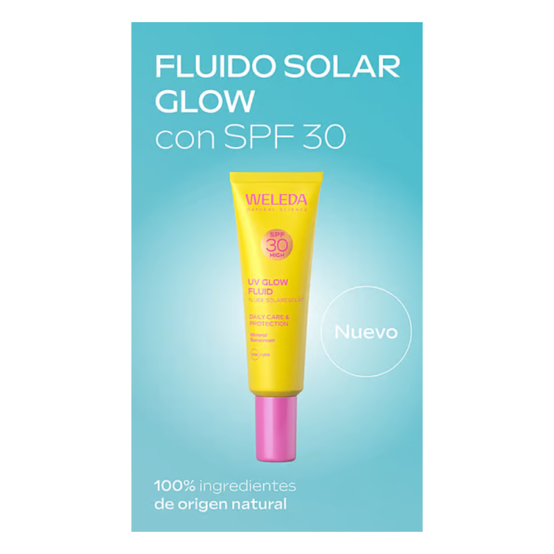 UV Glow Fluid Solar SPF 30 Mineral Sunscreen, 30 ml. - Weleda 